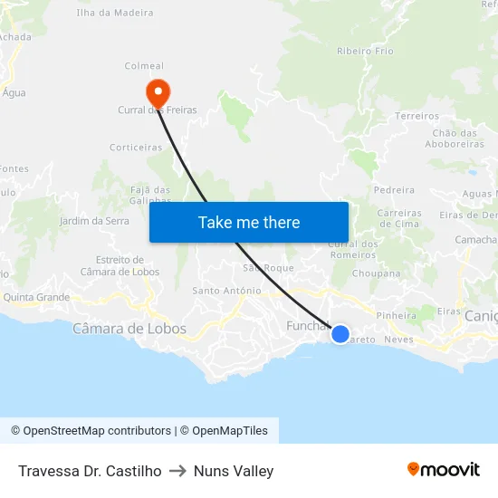 Travessa Dr. Castilho to Nuns Valley map