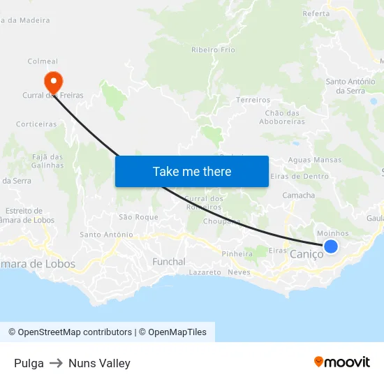 Pulga to Nuns Valley map