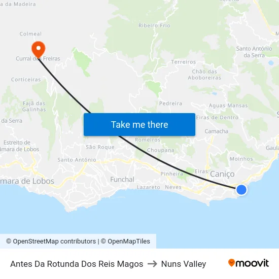 Antes Da Rotunda Dos Reis Magos to Nuns Valley map