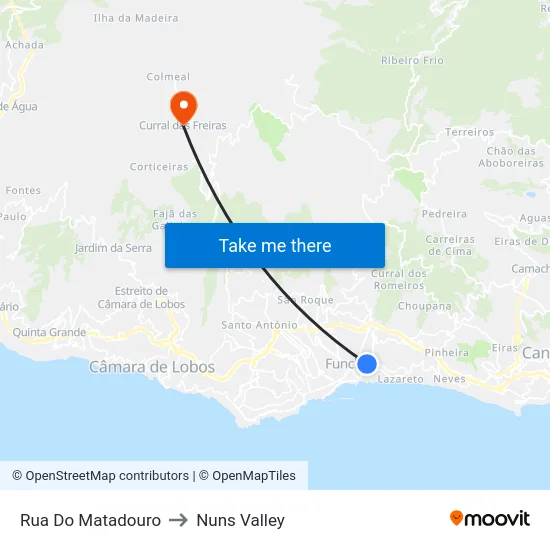 Rua Do Matadouro to Nuns Valley map