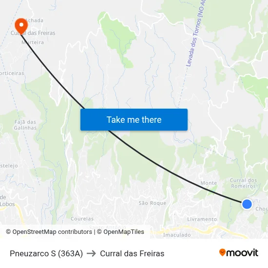 Pneuzarco  S (363A) to Curral das Freiras map