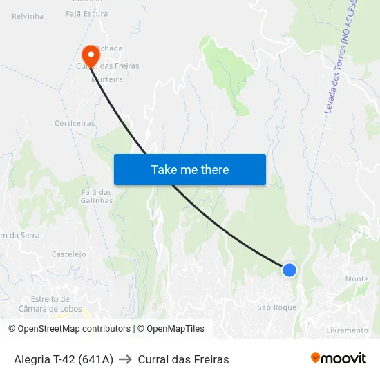 Alegria  T-42 (641A) to Curral das Freiras map