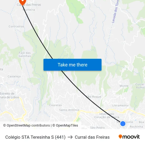 Colégio STA Teresinha  S (441) to Curral das Freiras map