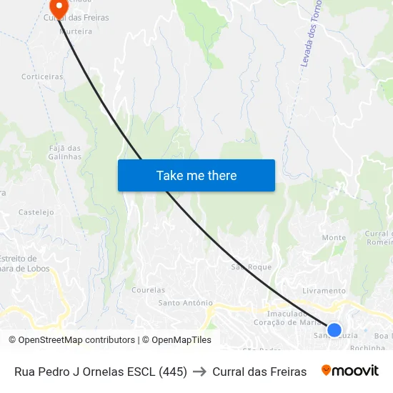 Rua Pedro J Ornelas  ESCL (445) to Curral das Freiras map