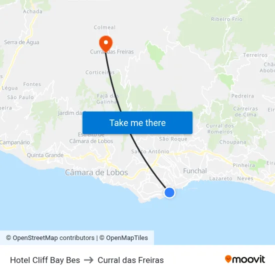 Hotel Cliff Bay  Bes to Curral das Freiras map