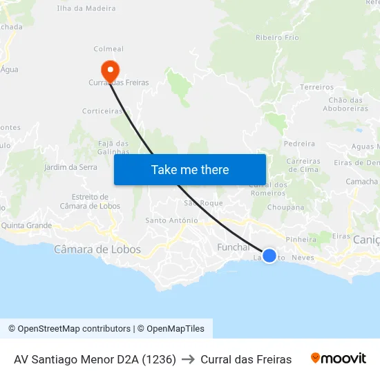 AV Santiago Menor  D2A (1236) to Curral das Freiras map
