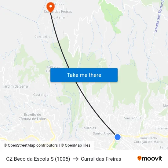 CZ Beco da Escola  S (1005) to Curral das Freiras map