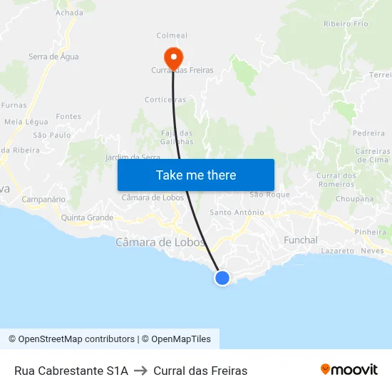 Rua Cabrestante  S1A to Curral das Freiras map