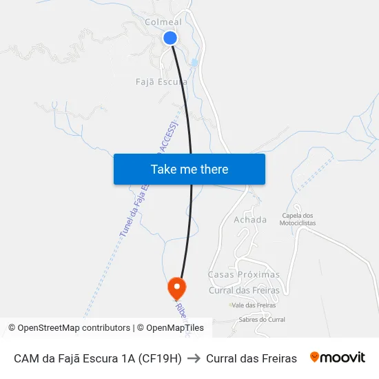 CAM da Fajã Escura  1A (CF19H) to Curral das Freiras map