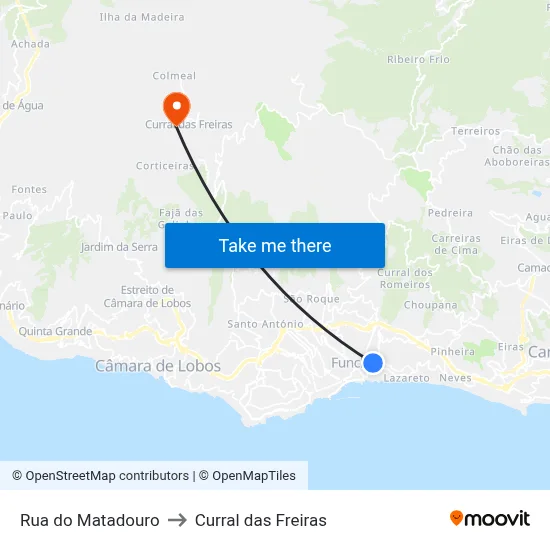 Rua do Matadouro to Curral das Freiras map