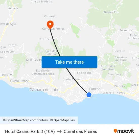 Hotel Casino Park  D (10A) to Curral das Freiras map