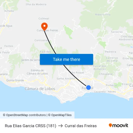Rua Elias Garcia  CRSS (181) to Curral das Freiras map