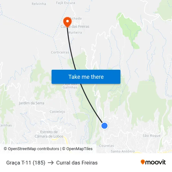 Graça  T-11 (185) to Curral das Freiras map