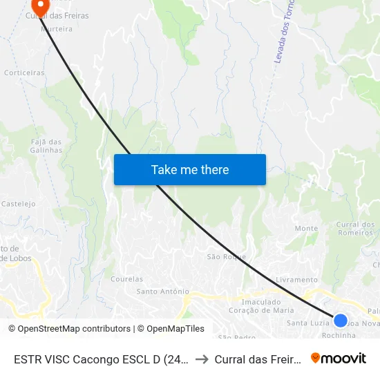 ESTR VISC Cacongo  ESCL D (246) to Curral das Freiras map