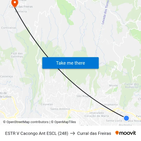 ESTR V Cacongo  Ant ESCL (248) to Curral das Freiras map