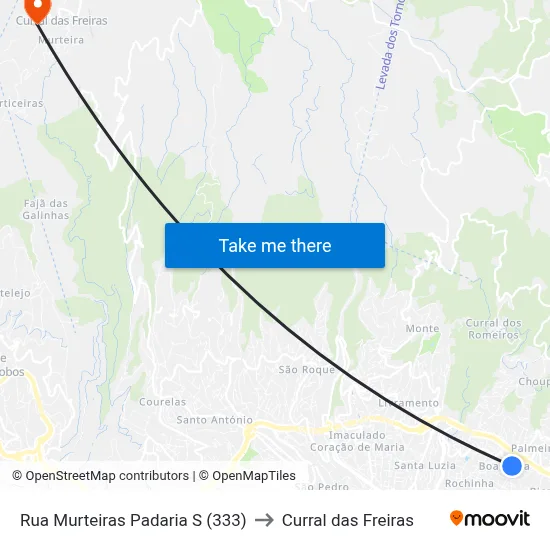 Rua Murteiras  Padaria  S (333) to Curral das Freiras map