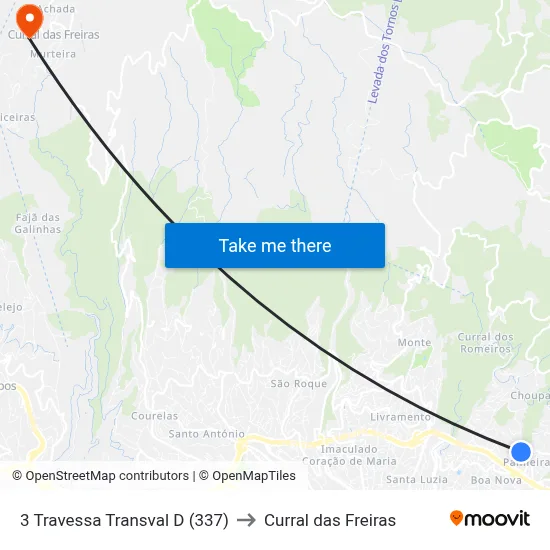 3 Travessa Transval  D (337) to Curral das Freiras map