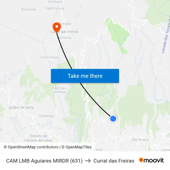 CAM LMB Aguiares  MIRDR (631) to Curral das Freiras map