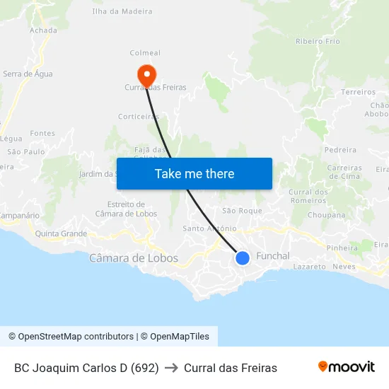 BC Joaquim Carlos  D (692) to Curral das Freiras map