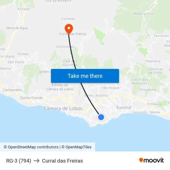 RG-3 (794) to Curral das Freiras map