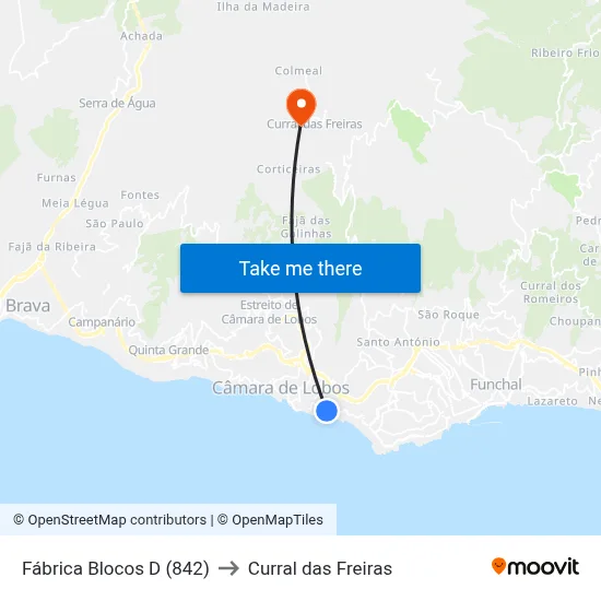 Fábrica Blocos  D (842) to Curral das Freiras map