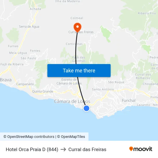 Hotel Orca Praia  D (844) to Curral das Freiras map