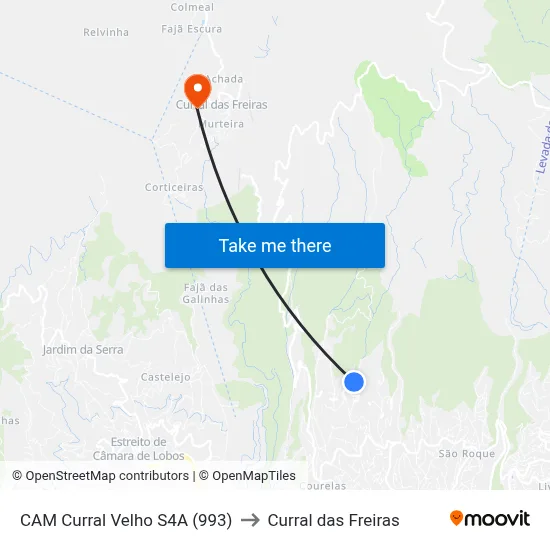 CAM Curral Velho  S4A (993) to Curral das Freiras map