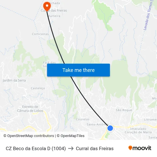 CZ Beco da Escola  D (1004) to Curral das Freiras map