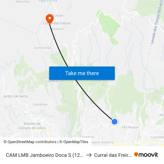 CAM LMB Jamboeiro  Doca S (1239) to Curral das Freiras map