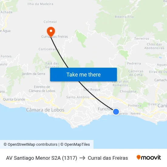 AV Santiago Menor  S2A (1317) to Curral das Freiras map