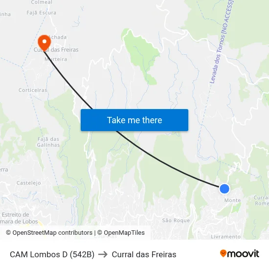 CAM Lombos  D (542B) to Curral das Freiras map