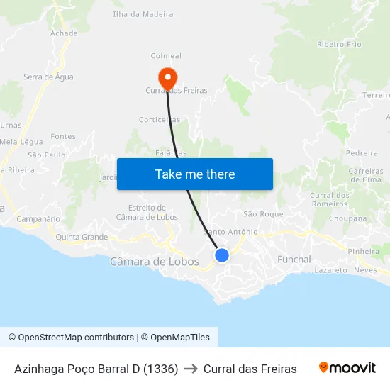 Azinhaga Poço Barral  D (1336) to Curral das Freiras map