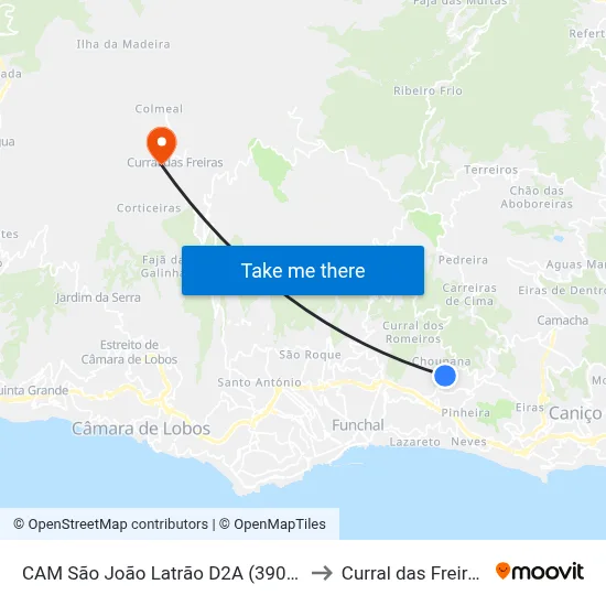 CAM São João Latrão  D2A (390E) to Curral das Freiras map