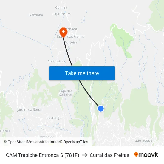 CAM Trapiche  Entronca  S (781F) to Curral das Freiras map