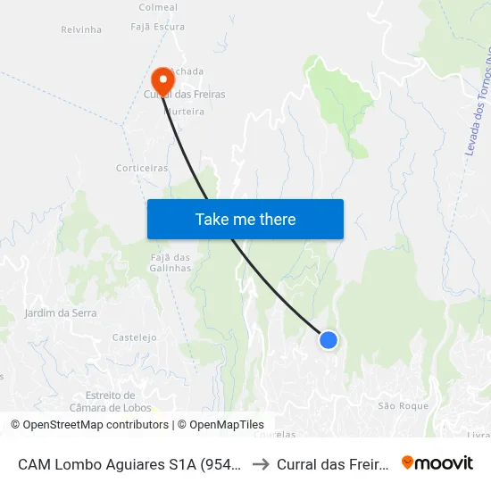 CAM Lombo Aguiares  S1A (954A) to Curral das Freiras map