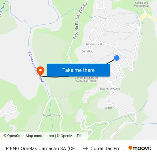 R ENG Ornelas Camacho  3A (CF30B) to Curral das Freiras map