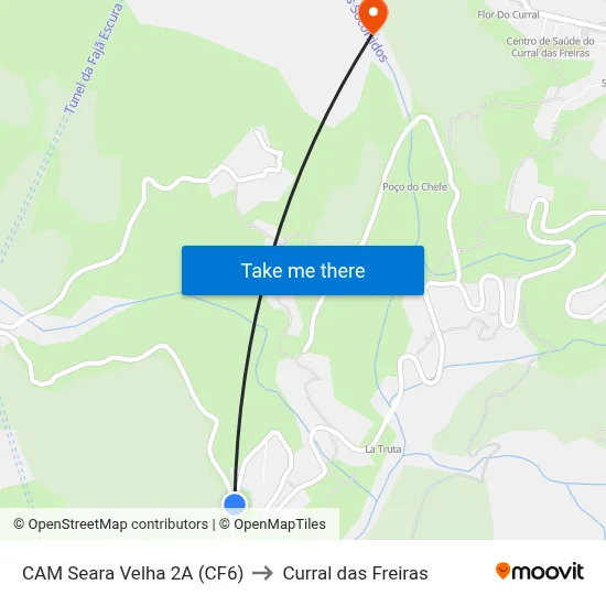 CAM Seara Velha  2A (CF6) to Curral das Freiras map