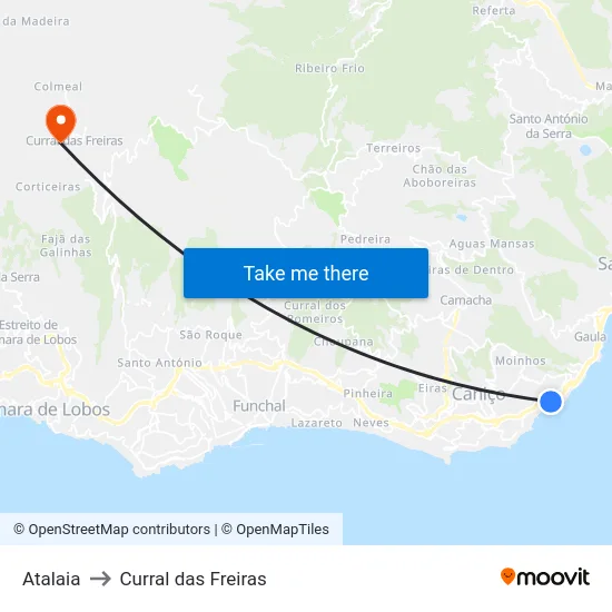 Atalaia to Curral das Freiras map