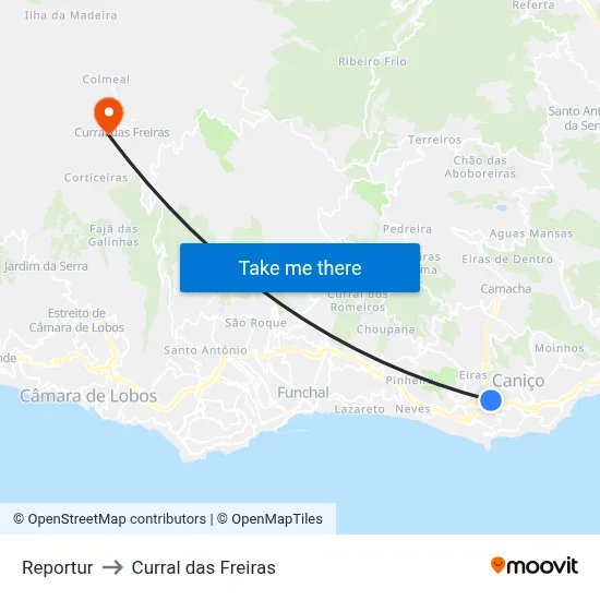 Reportur to Curral das Freiras map