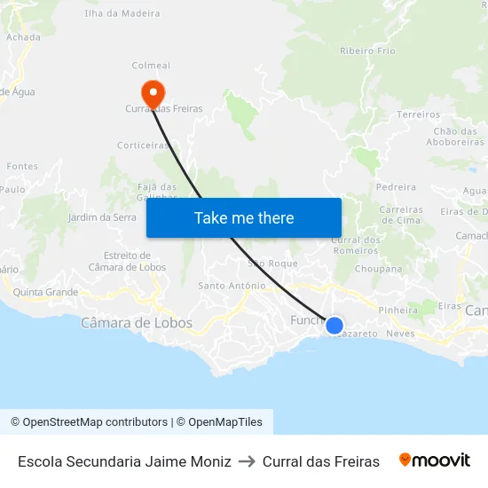 Escola Secundaria Jaime Moniz to Curral das Freiras map