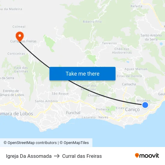 Igreja Da Assomada to Curral das Freiras map