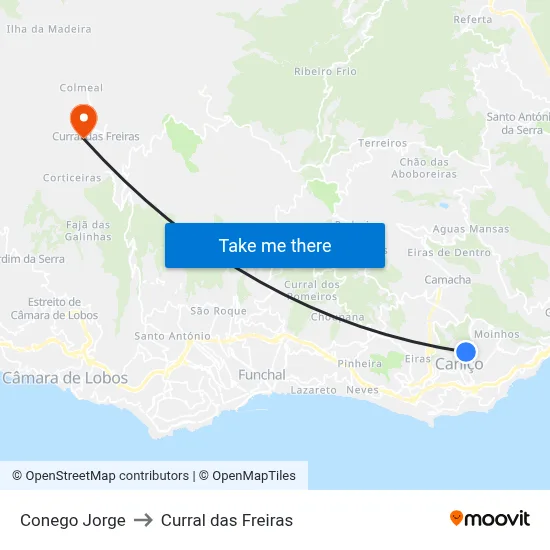 Conego Jorge to Curral das Freiras map