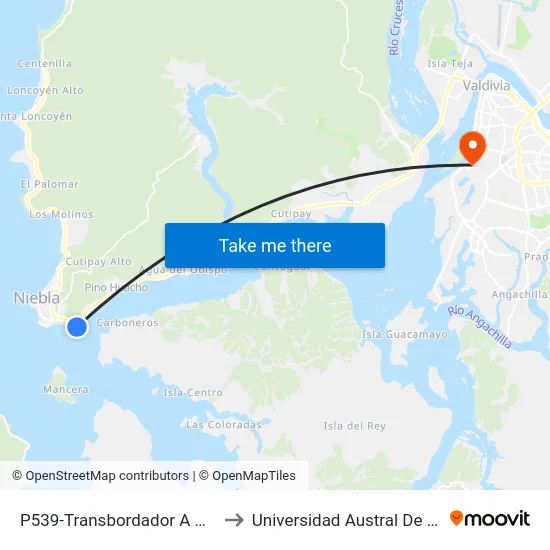 P539-Transbordador A Corral to Universidad Austral De Chile map