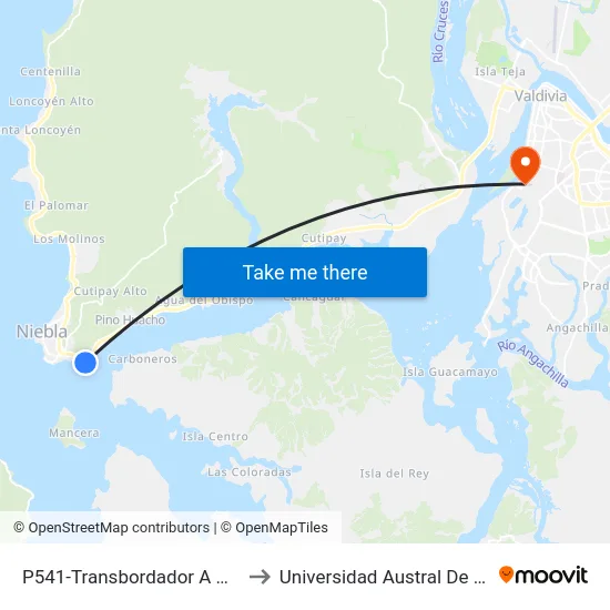 P541-Transbordador A Corral to Universidad Austral De Chile map