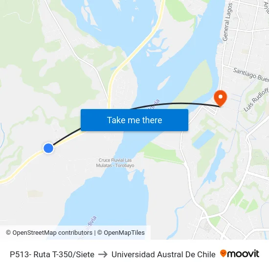P513- Ruta T-350/Siete to Universidad Austral De Chile map