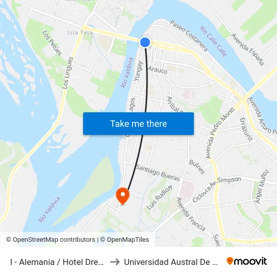 I - Alemania / Hotel Dreams to Universidad Austral De Chile map