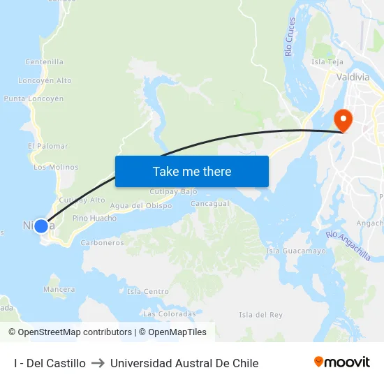 I - Del Castillo to Universidad Austral De Chile map