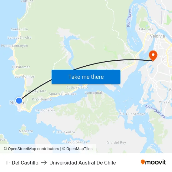 I - Del Castillo to Universidad Austral De Chile map