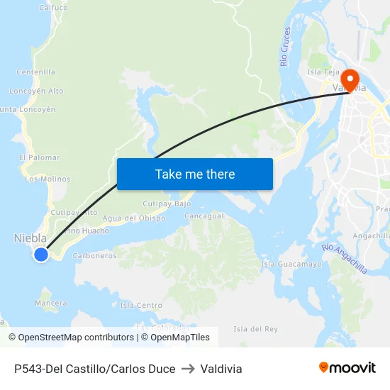 P543-Del Castillo/Carlos Duce to Valdivia map