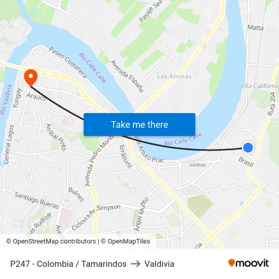 P247 - Colombia / Tamarindos to Valdivia map